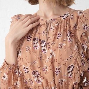 New ULLA JOHNSON Ellette Long Sleeve Silk Floral Metallic Dress size 6 US ( M)